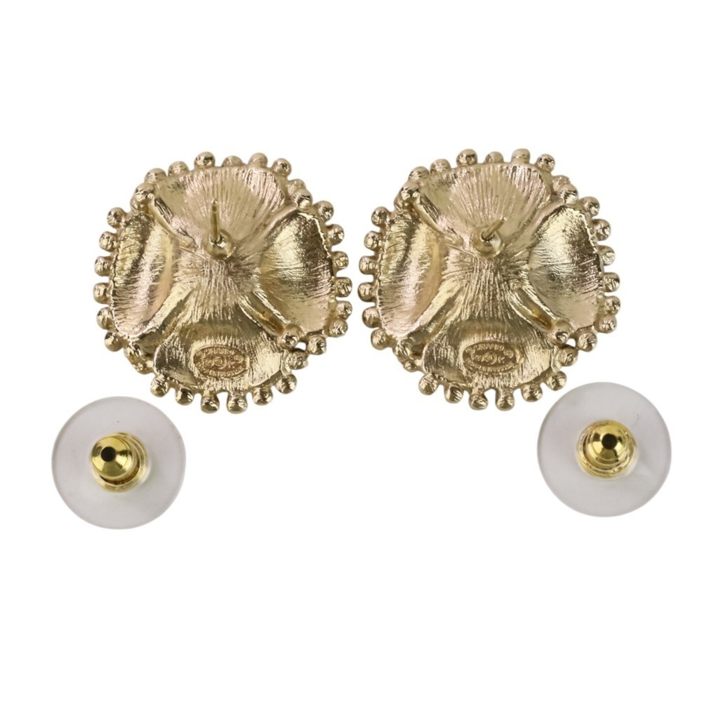 CHANEL Authentic Gold Pearl Logo Earrings - Picture 8 of 11
